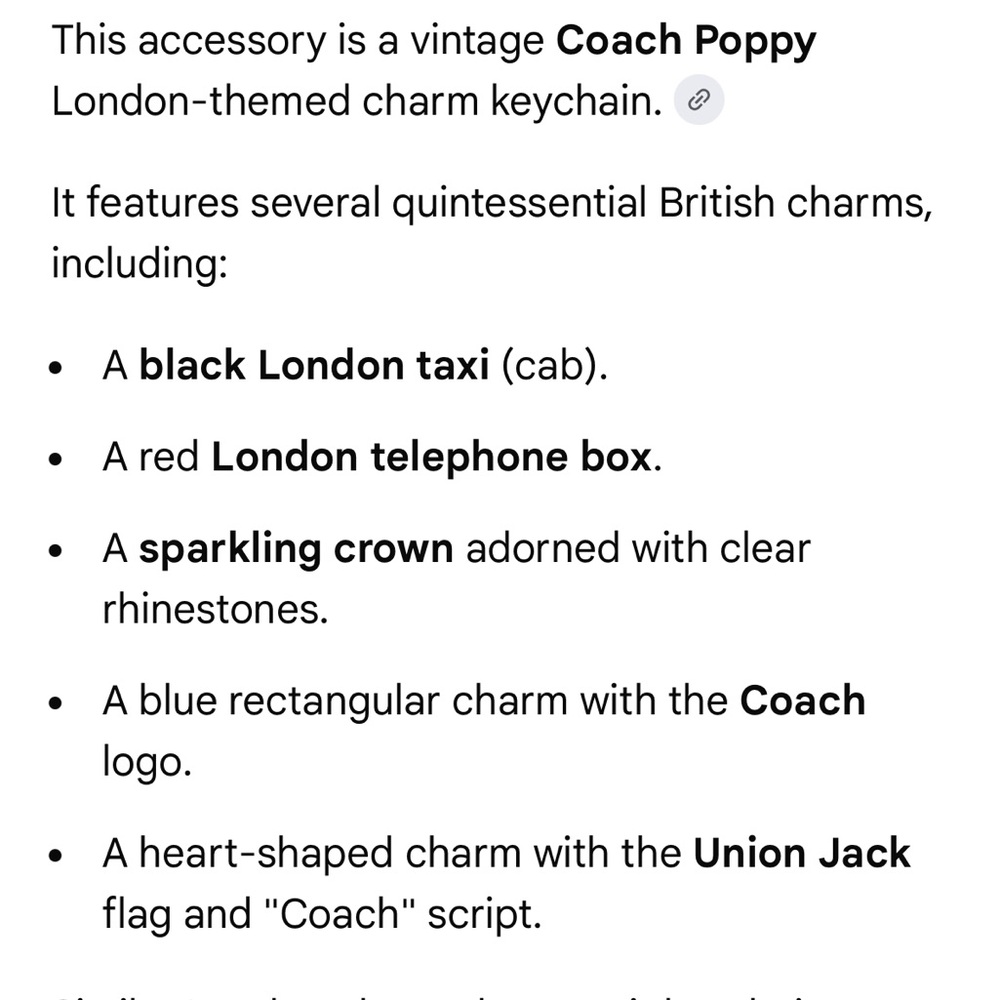 Coach poppy vintage Silver-tone London Charm Keychain with Union Jack Heart - Picture 5 of 5